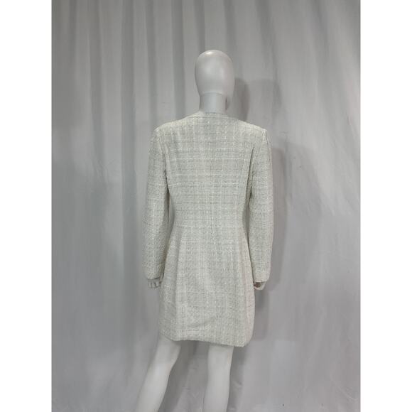 Sau Lee 'Audrey' White Pear Button Tweed Dress Size 10 - Picture 3 of 5